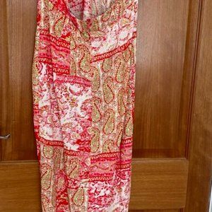 ZARA Patchwork Print Red White S trappy Midi Maxi Dress BNWT SIZE M